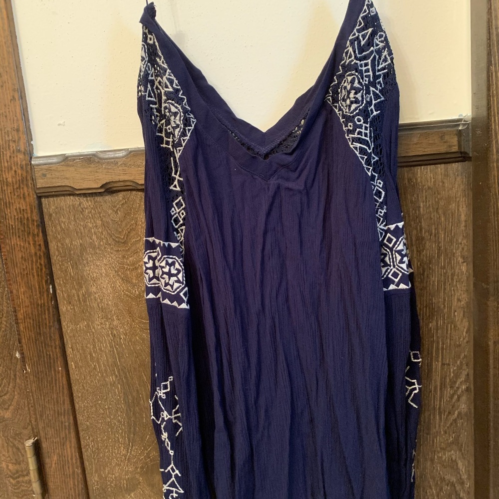 Blue and white blouse